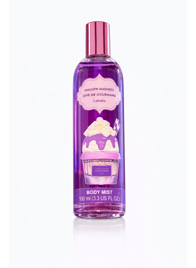 Lattafa Mallow Madness Give Me Gourmand Body Mist 100ml – Sweet Marshmallow Dessert Fragrance for Women